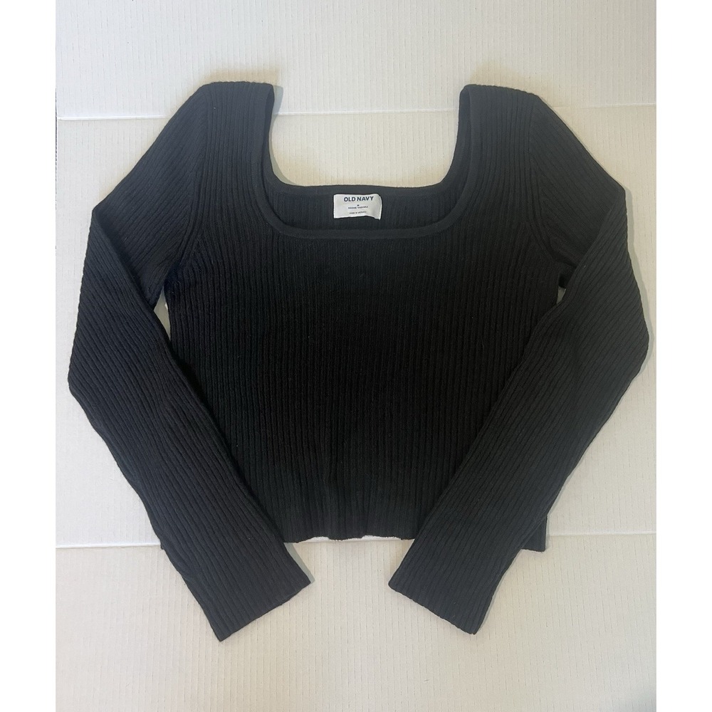Old Navy Women's Black Knit Long Sleeve Top Medium